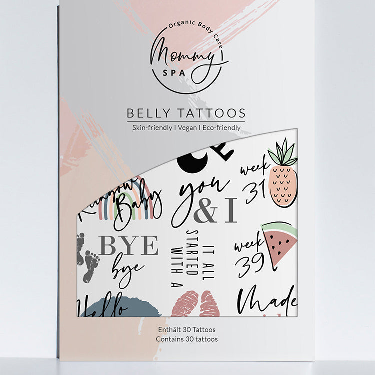 Coloured Belly Tattoos - Klebetattoos für den Babybauch
