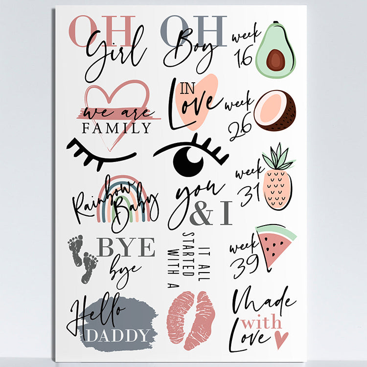 Coloured Belly Tattoos - Klebetattoos für den Babybauch